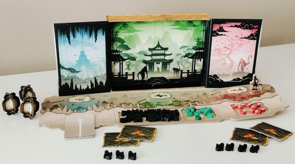 Preparación partida El Teatro de Sombras juego de mesa