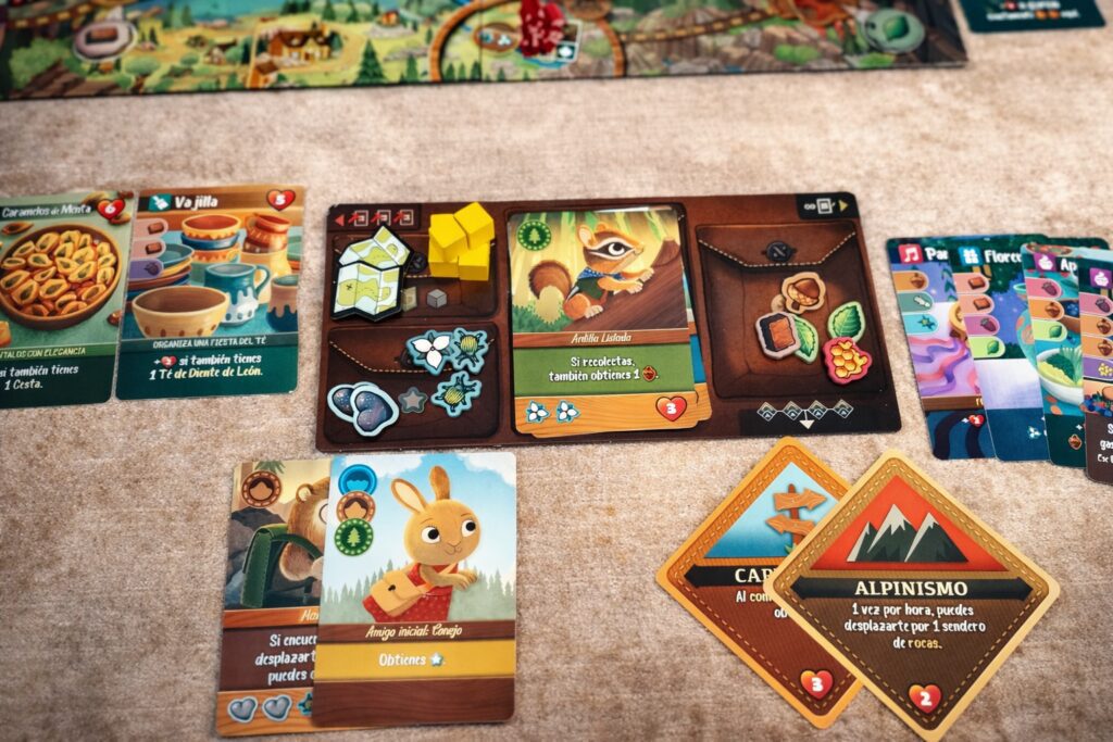 Diferentes cartas de Maple Valley juego de mesa