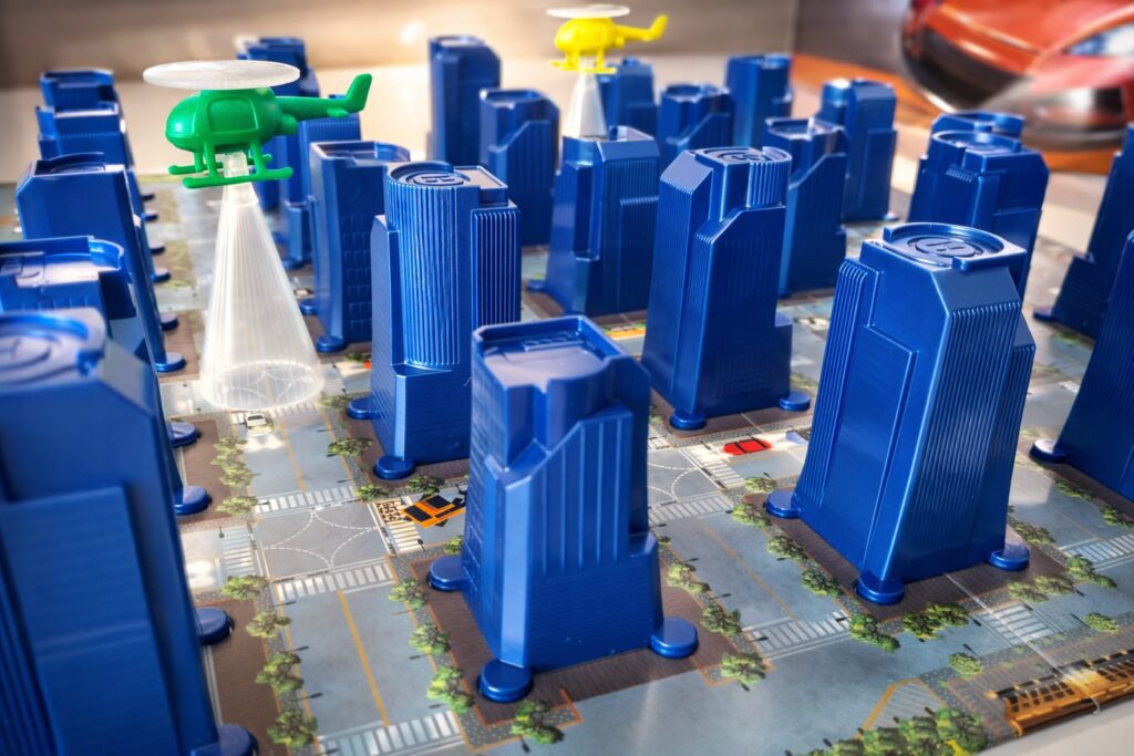 Componentes de City Chase juego de mesa