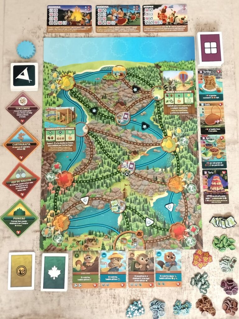 Preparación del tablero de Maple Velley juego de mesa