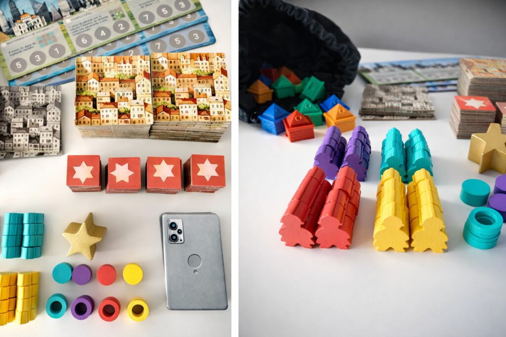 Componentes Cities juego de mesa