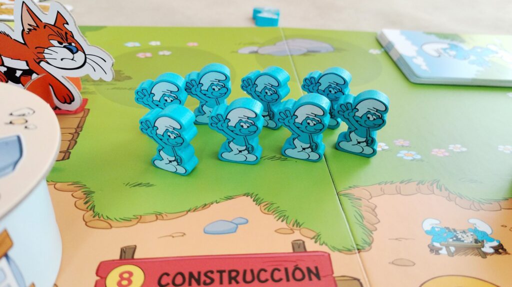 Meeples de Pitufos de madera serigrafiada por una cara