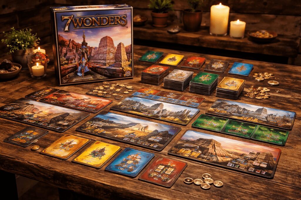 Mecánica de Gestión de cartas (7 Wonders)