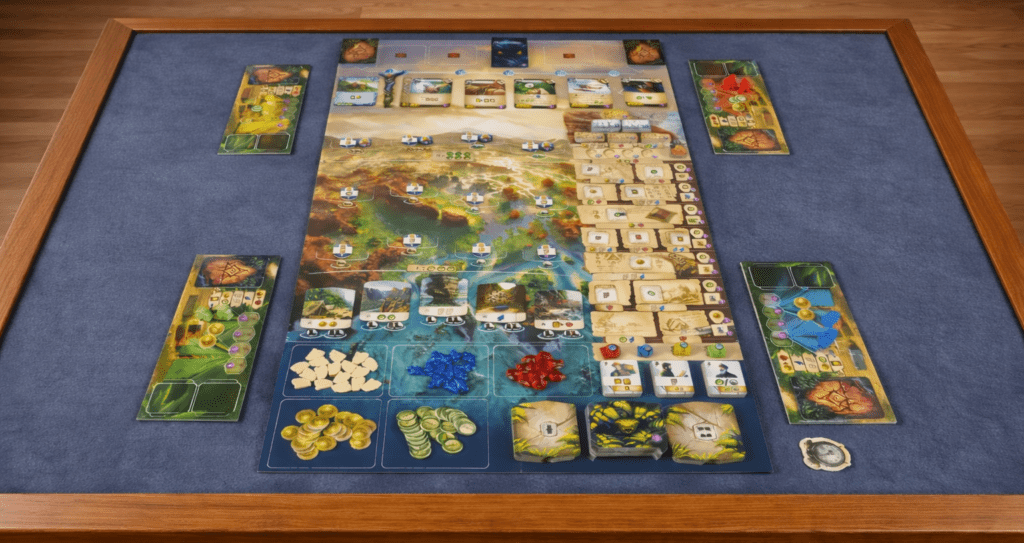 Cómo explicar juegos de mesa fácilmente. En este ejemplo el juego de Arnak, un juego avanzado con reglas más complejas.