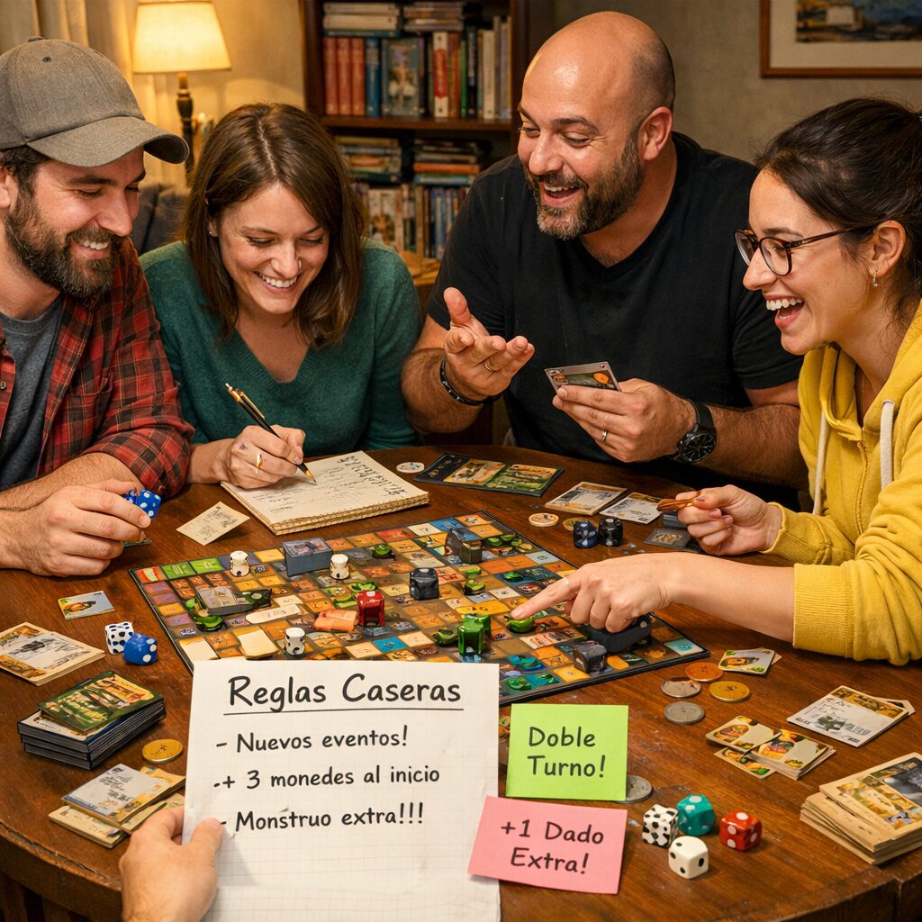 Probando reglas caseras en un juego de mesa
