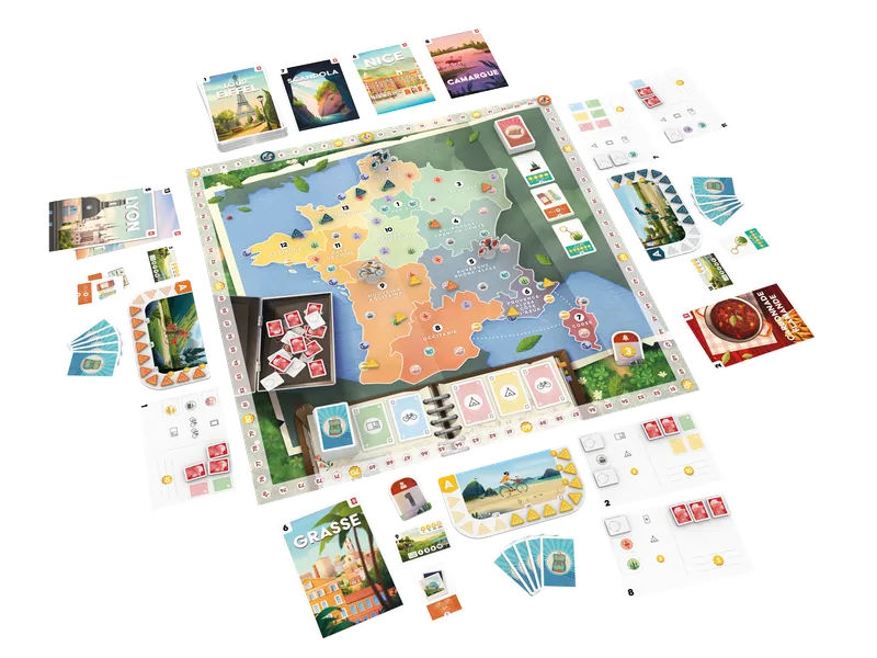 Componentes del juego Postales